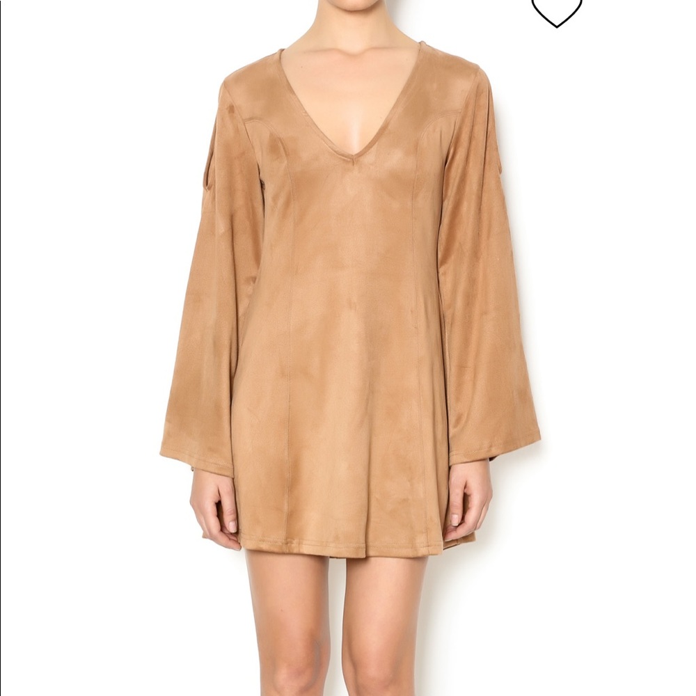Minkpink XS Tan Faux Suede Dress/Tunic